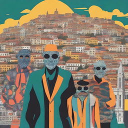 Create an image depicting the theme 'Illusions in Tbilisi: Life among masks'