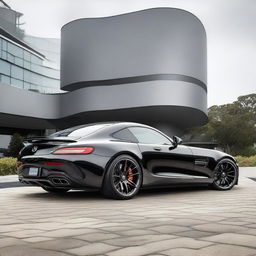 A 2015 Mercedes AMG GTS featuring turbine wheel mags from a Mercedes SLR