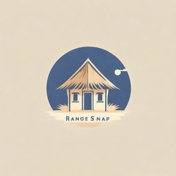 Logo design featuring a detailed, rustic straw hut