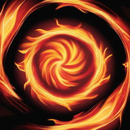 A highly detailed and vibrant illustration of a ball of fire, with intense flames flickering and swirling in various shades of red, orange, and yellow