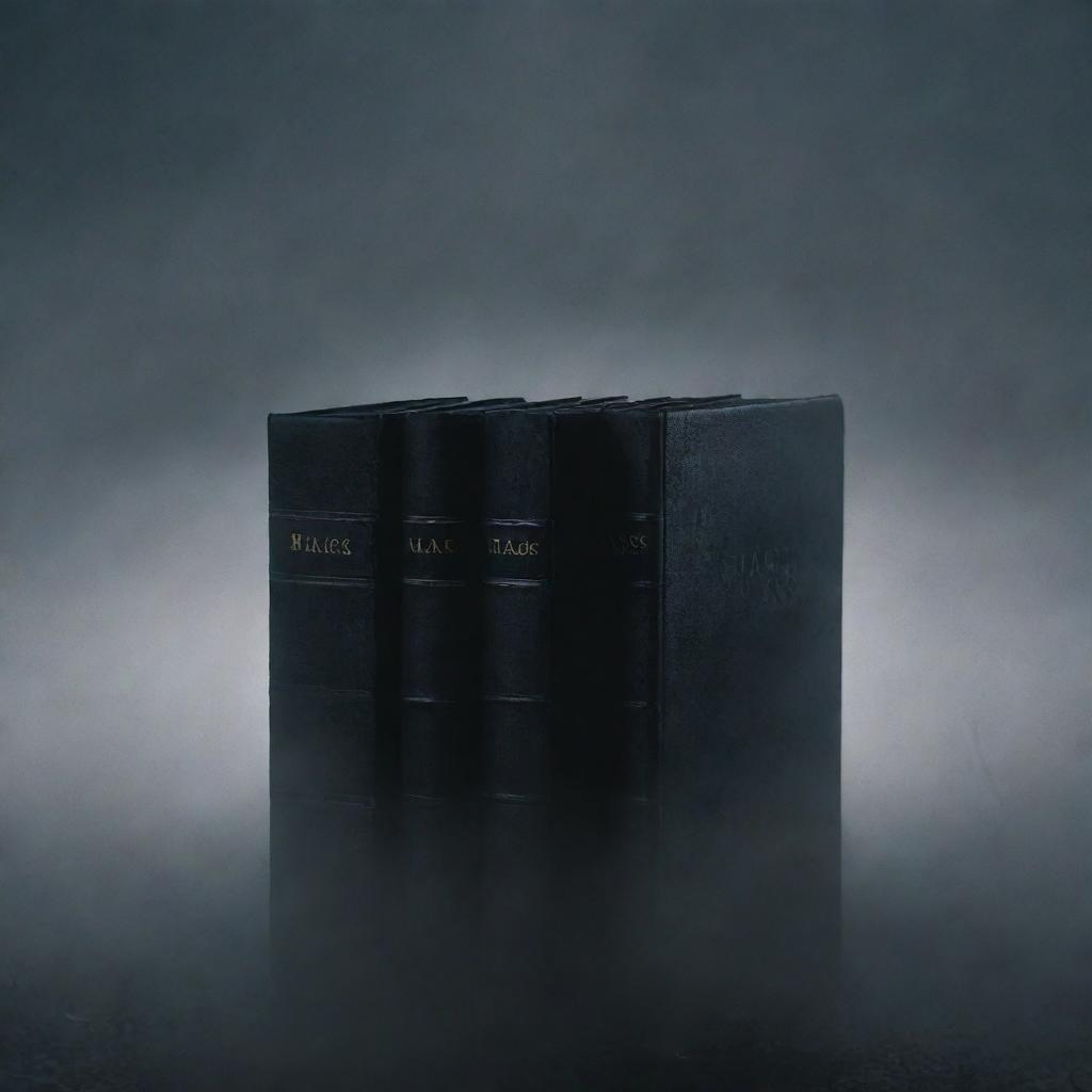 Visualize an eerie, dark and striking image, showcasing 'Black Mass' as a book title in gothic font against a foggy, twilight backdrop.