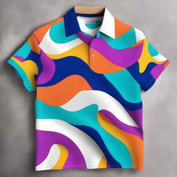 A stylish and trendy shirt design featuring a modern, abstract pattern with vibrant colors