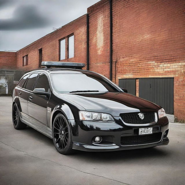 A 2008 Holden VE Commodore Sportwagon transformed into a SWAT car