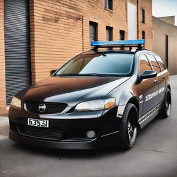 A 2008 Holden VE Commodore Sportwagon transformed into a SWAT car