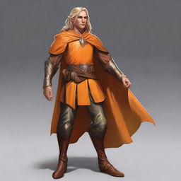 A young, slim but athletic half-elf bard with a brown complexion, standing 1