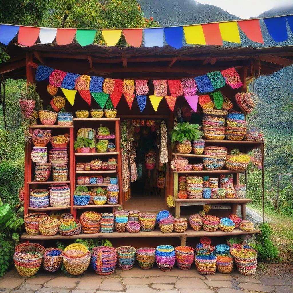 A roadside shop in a Colombian setting