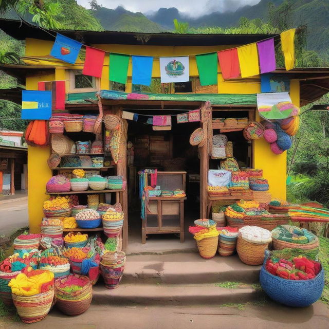 A roadside shop in a Colombian setting