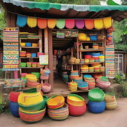 A roadside shop in a Colombian setting