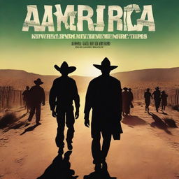 A movie poster titled 'AMRIKA MY DREAM 2' depicting Indian people entering America illegally from the Mexico-USA border