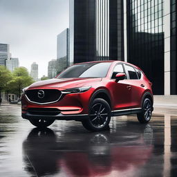 A sleek and stylish Mazda CX-5 100th years anniversary edition with a blacked-out roof