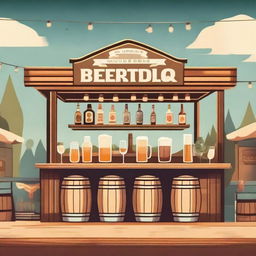 A vintage-style beer sales bar at a music festival