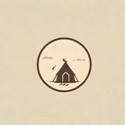 Logo design featuring a detailed, rustic straw hut