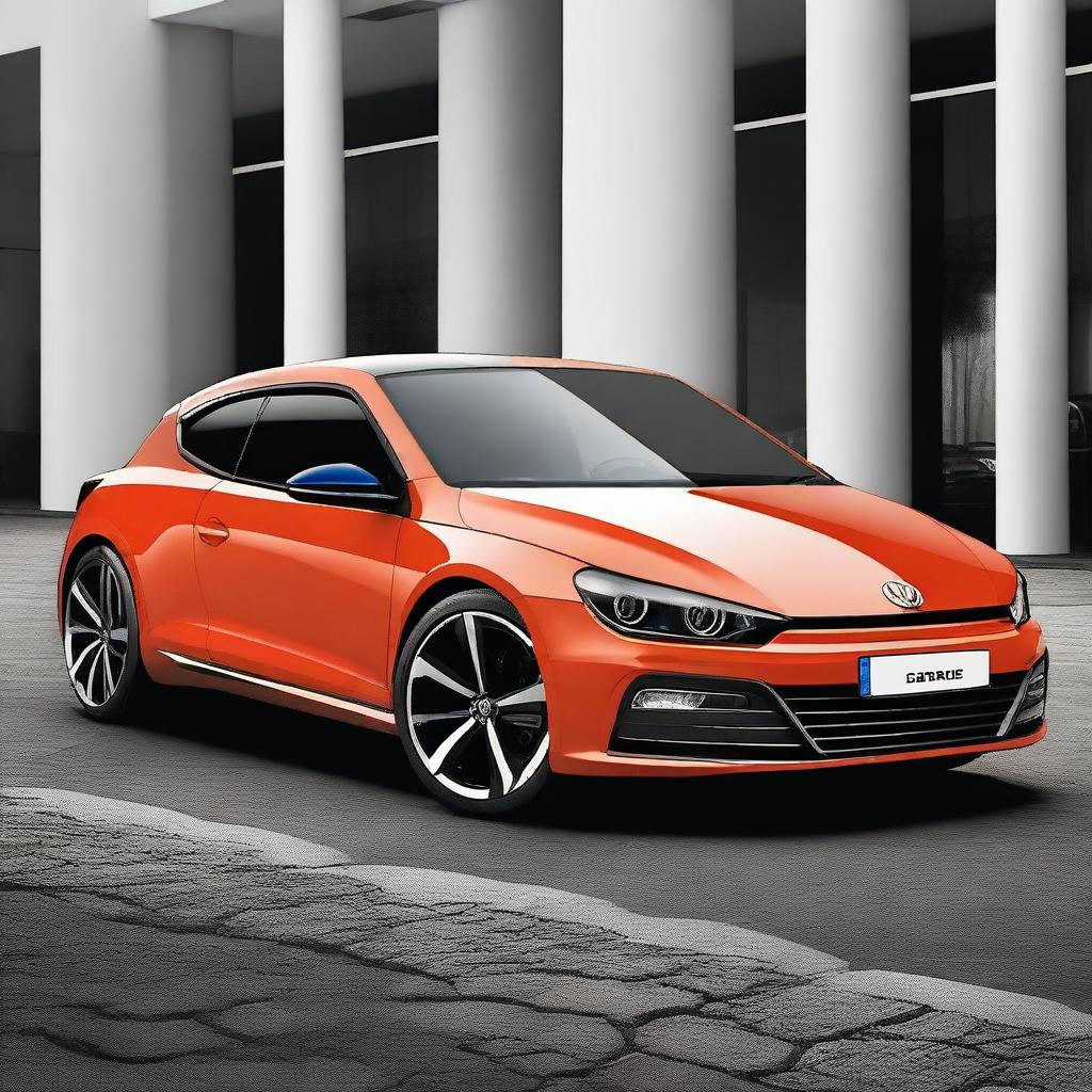 A sleek and modern car design that combines the best elements of a VW Scirocco and a Hyundai Veloster