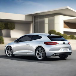 A sleek and modern car design that combines the best elements of a VW Scirocco and a Hyundai Veloster