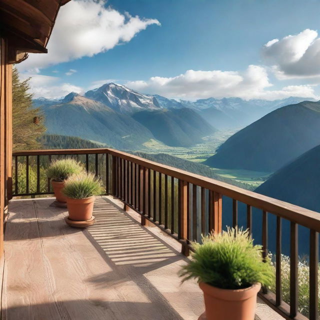 A scenic view from a mountain balcony