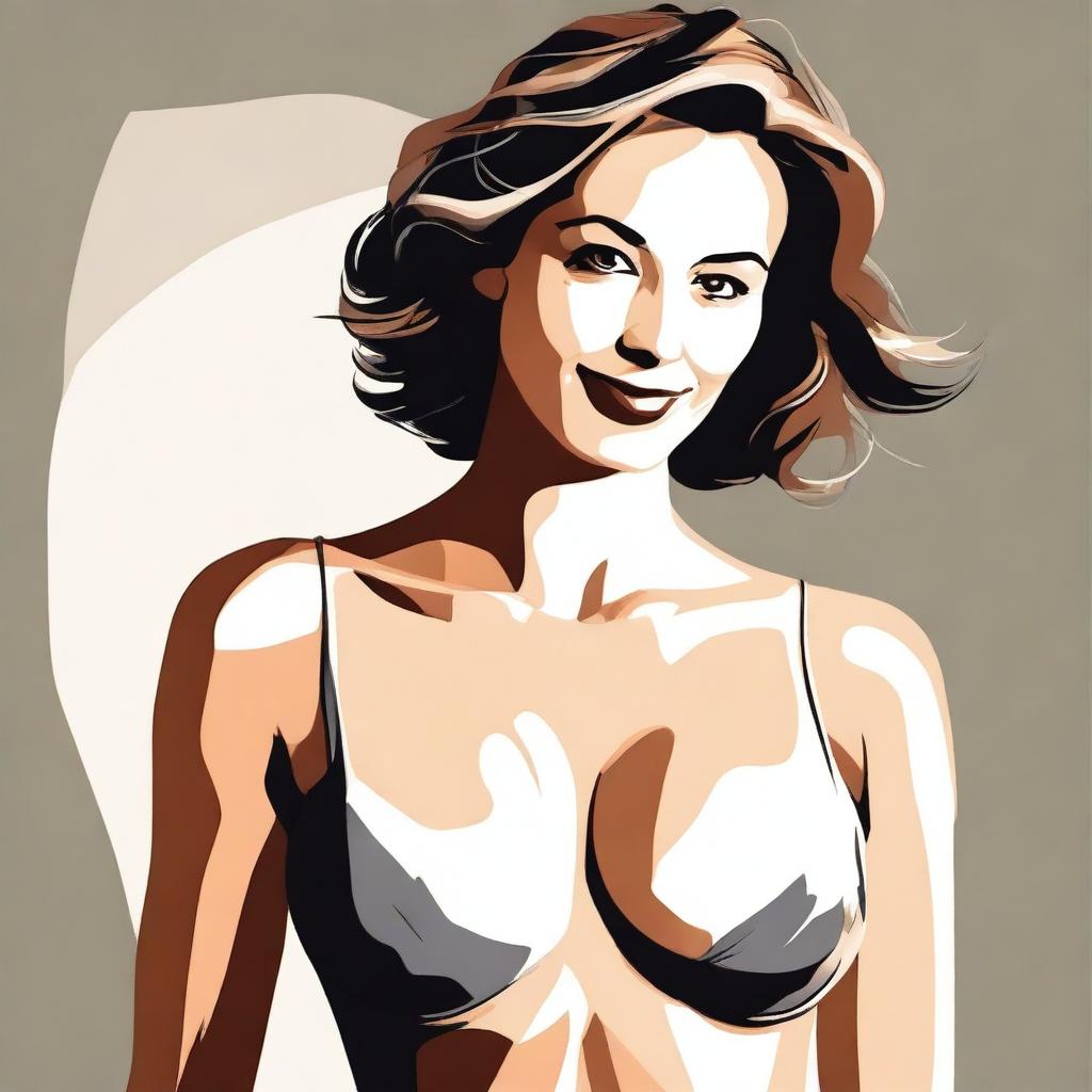 Create an image of a woman named Jill with a focus on her chest area