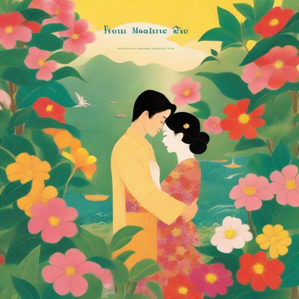 The image is designed as a romantic book cover titled 'Yêu Chiều Hết Mực'