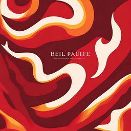 A book cover with an all-red background featuring fiery shapes