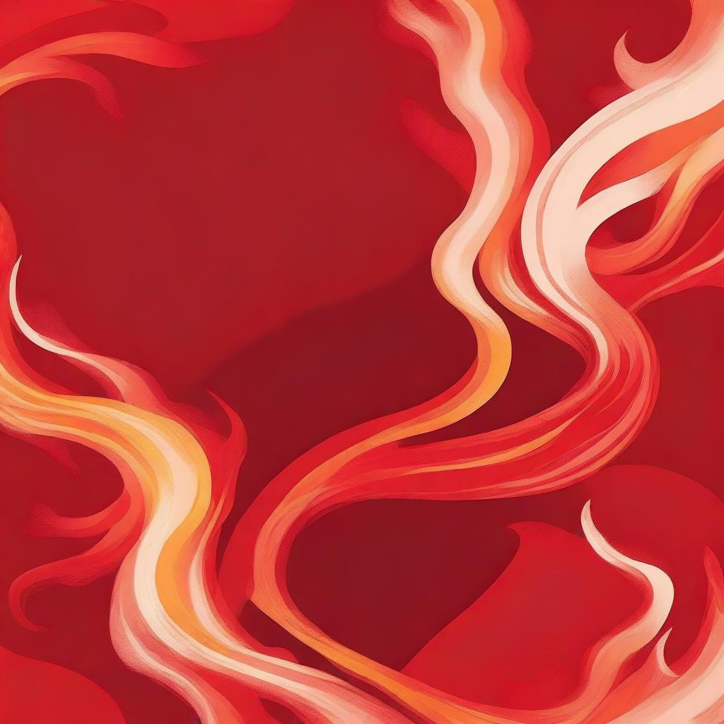 A book cover with an all-red background featuring fiery shapes