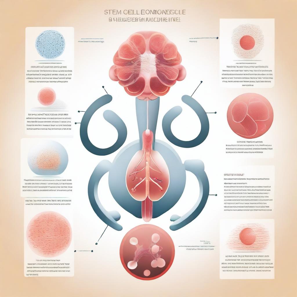 A detailed illustration depicting the concept of stem cells being used in integrative medicine