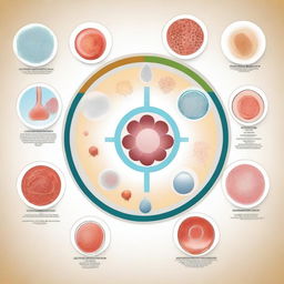 A detailed illustration depicting the concept of stem cells being used in integrative medicine