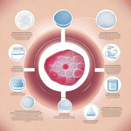 A detailed illustration depicting the concept of stem cells being used in integrative medicine