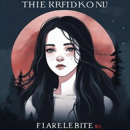 An illustrated book cover sized 512x800 featuring a girl with pale white skin and dark long hair