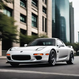 A high-quality image of a Mazda RX-7, showcasing its sleek design and iconic features