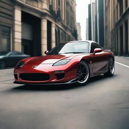 A high-quality image of a Mazda RX-7, showcasing its sleek design and iconic features