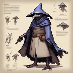 Create an image of a Kenku from Dungeons & Dragons of the artificer class