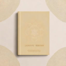 Design a book cover with a serene and minimalist background in shades of white and gold, symbolizing purity and enlightenment