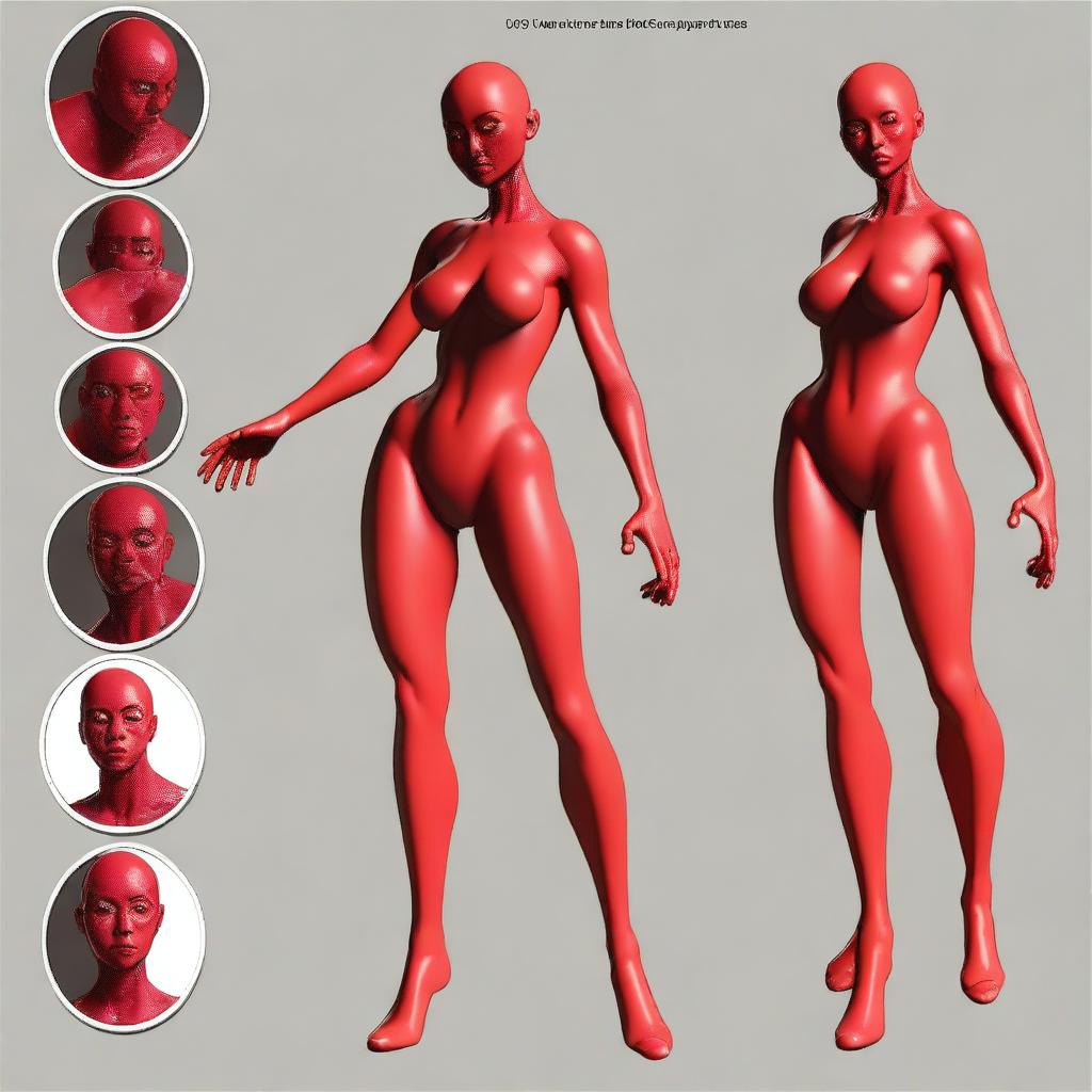 Create an image featuring a character with red skin, based on the reference image provided