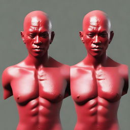 Create an image featuring a character with red skin, based on the reference image provided