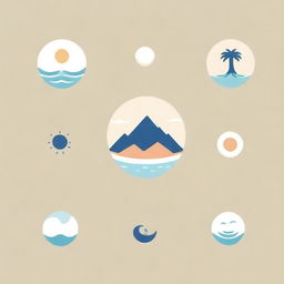 Logo design creatively uniting symbols of desert, swimming pool, and fun