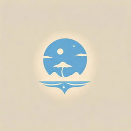 Logo design creatively uniting symbols of desert, swimming pool, and fun