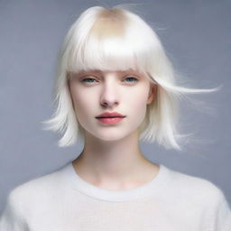 Create an image featuring a person with a small piece of hair that has turned white, while the rest of the image remains untouched