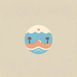 Logo design creatively uniting symbols of desert, swimming pool, and fun