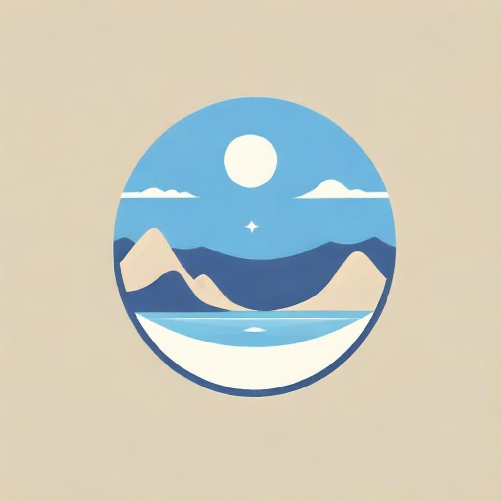 Logo design creatively uniting symbols of desert, swimming pool, and fun