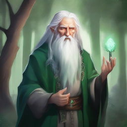 A detailed illustration of Atalus Eastbridge, an old elf mage