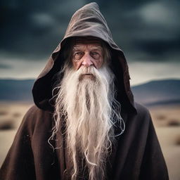 Create an image of a wizard who has had his magic drained for the last 20 years