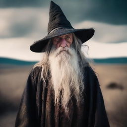 Create an image of a wizard who has had his magic drained for the last 20 years