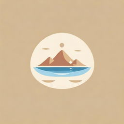 Logo design creatively uniting symbols of desert, swimming pool, and fun