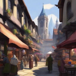 A bustling market day in the South District of Neverwinter