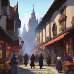 A bustling market day in the South District of Neverwinter