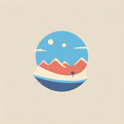 Logo design creatively uniting symbols of desert, swimming pool, and fun