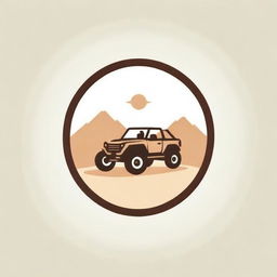 Logo design combining symbols of desert, pool, and all-terrain vehicles (ATVs)