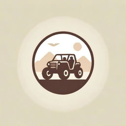 Logo design combining symbols of desert, pool, and all-terrain vehicles (ATVs)