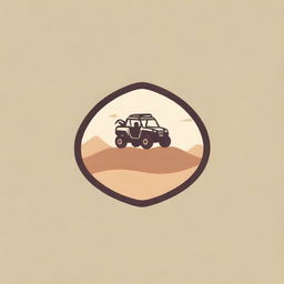 Logo design combining symbols of desert, pool, and all-terrain vehicles (ATVs)