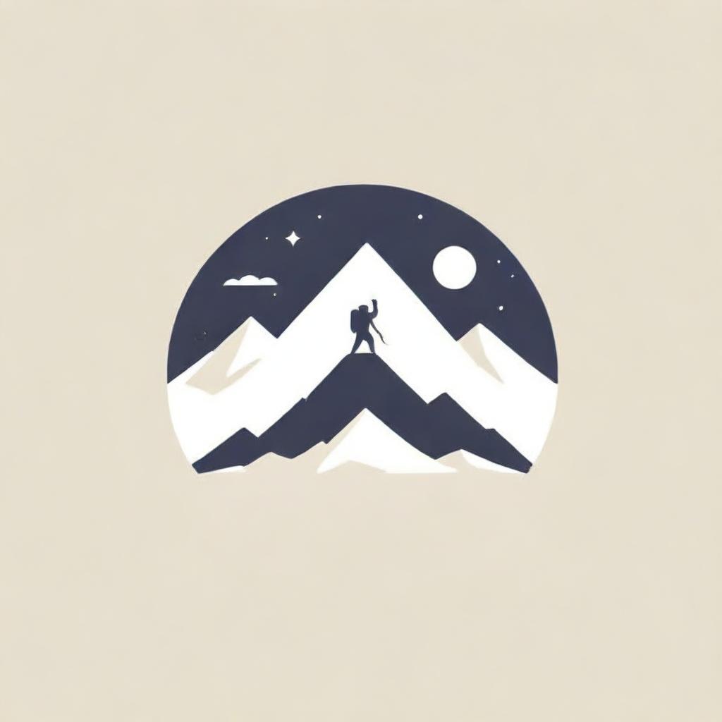 Monochromatic logo depicting the concept of fun and adventure in the desert