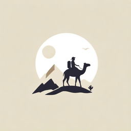 Monochromatic logo depicting the concept of fun and adventure in the desert